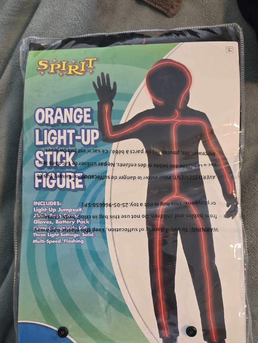 Spirit Orange Light-Up Stick Figure Costume with Gloves